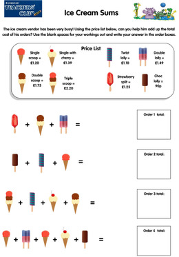 KS2 Maths: Ice Cream Sums