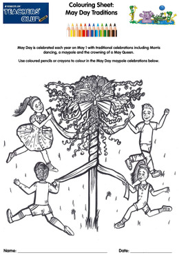 KS1 Colouring Sheet: May Day Traditions