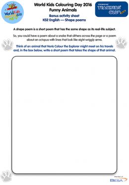 WKCD 2016 Bonus Sheet — KS2 English: Shape poems